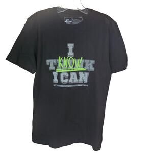 Athletech Mens Graphic T-Shirt Black "I Know I Can" Size S